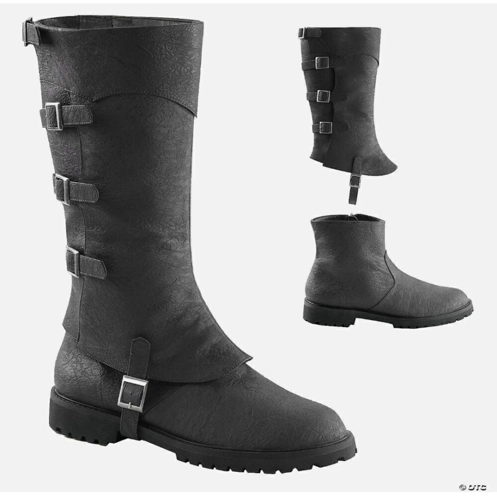 Funtasma Boots Mens 8 9 Black Pirate Captain Medieval Knight Aristocrat Nobleman